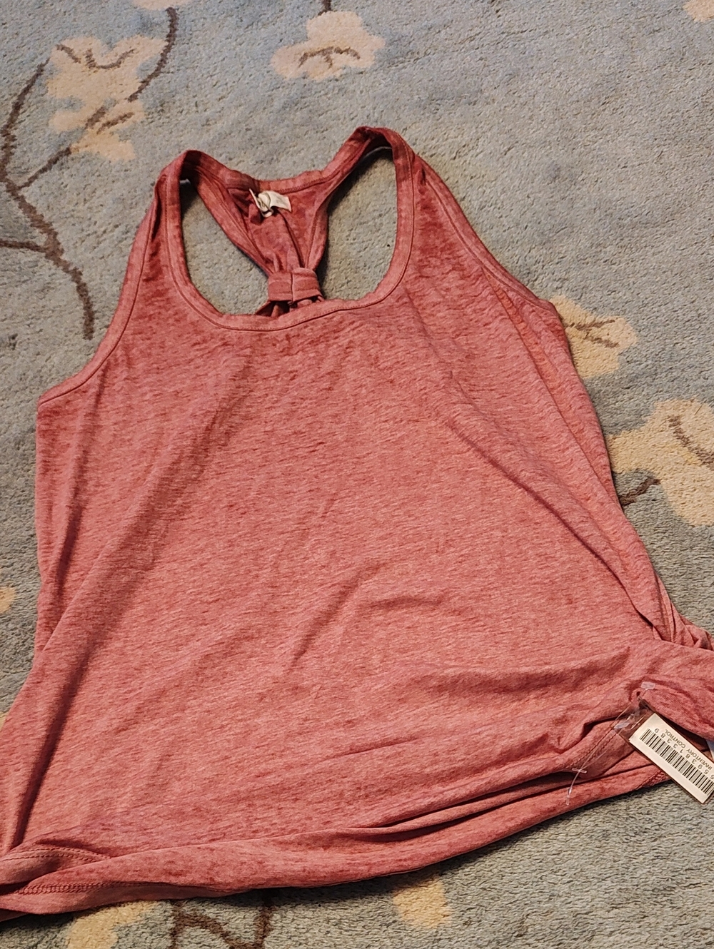 Knot-Back Racer Tank Top in Dusty Mauve